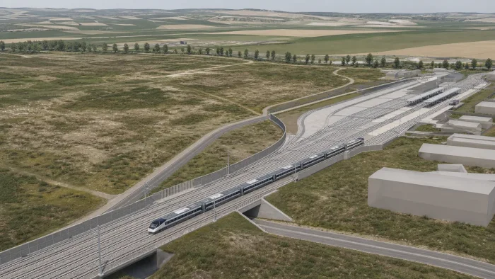 Upravená vizualizace prvního návrhu modernizace železnice