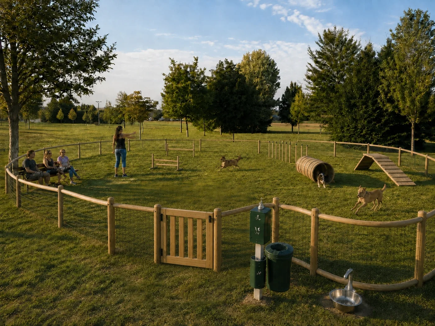 Vizualizace záměru: Psí parky a agility prvky
